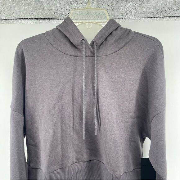 90 Degree by Reflex Women’s Blackened Pearl Drop Shoulder Cropped Hoodie Medium - Picture 5 of 14